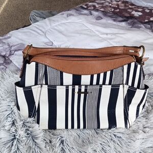 Rosetti Navy and White Striped Shoulder Bag